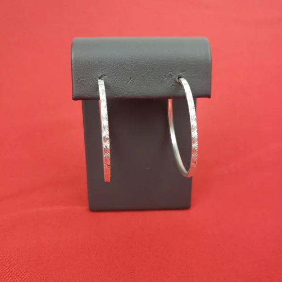 Sterling silver ladies hoop earrings New - Picture 14 of 14